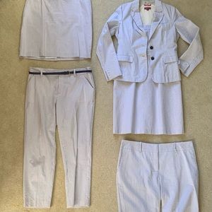 Seersucker Merona Suiting Ensemble with Blazer, Dress, Capris, Skirt, Shorts.